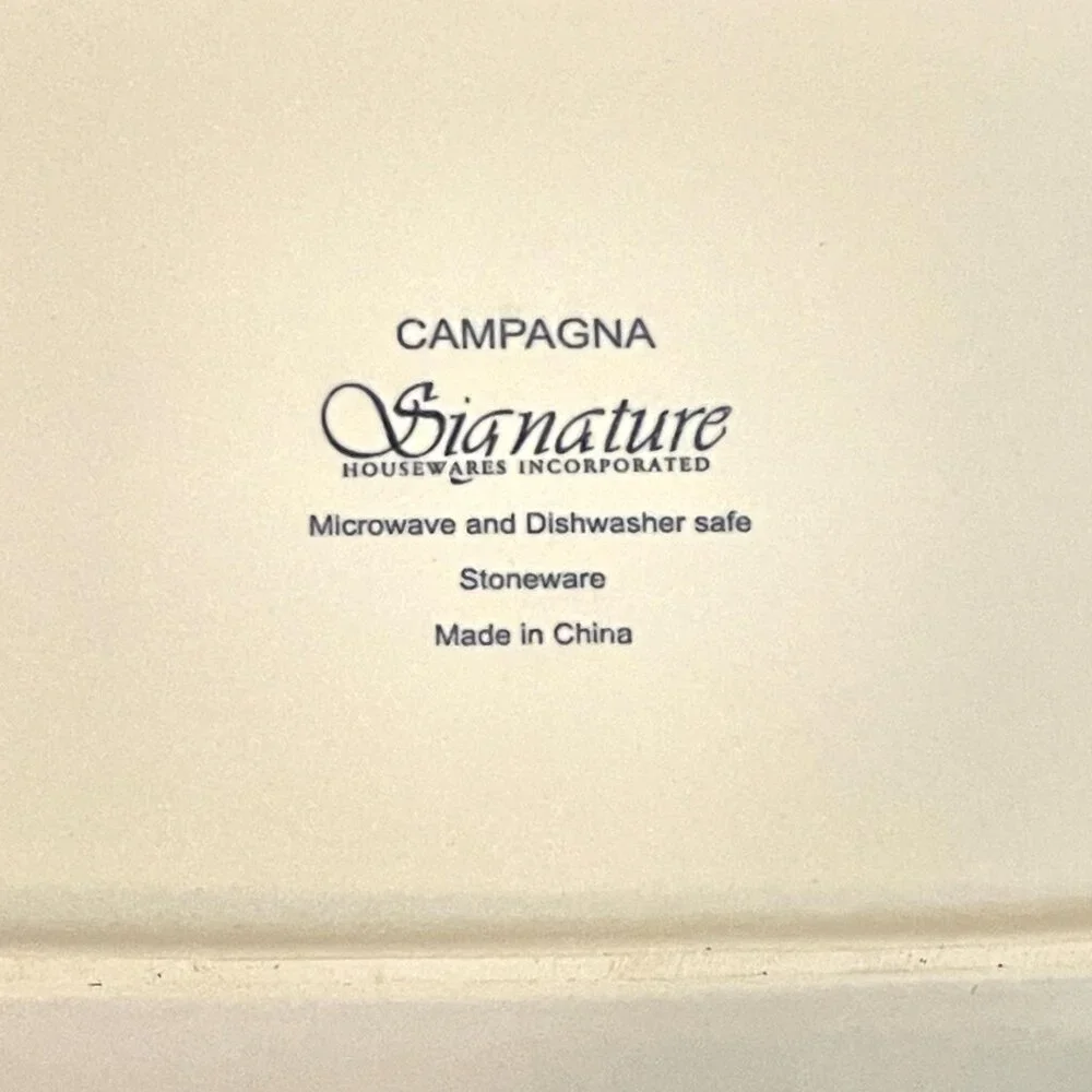Signature Housewares Campagna Beige Oval Serving Tray Platter Dish Stoneware